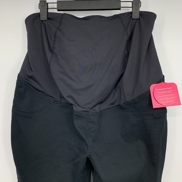 Isabel Maternity Ingrid & Isabel Jeggings Crossover Panel Black Skinny - Picture 2 of 9